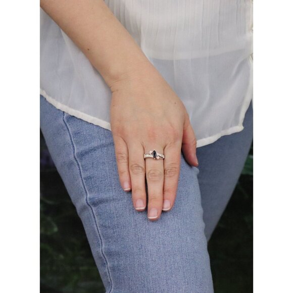 Sterling Silver Onyx Ring Size 8 1/4 - Picture 4 of 7